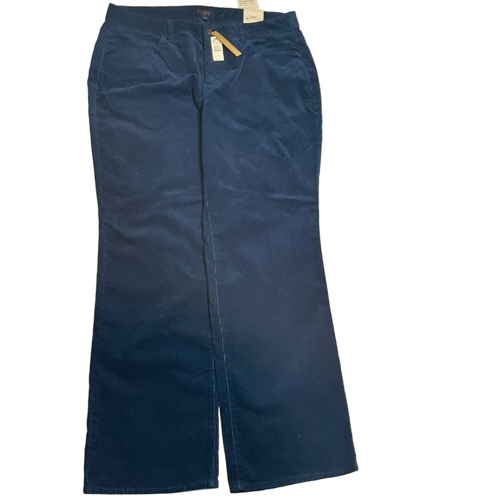 NWT Talbots Curvy Fit Blue Bootcut Corduroy Pants Plus Size 16W